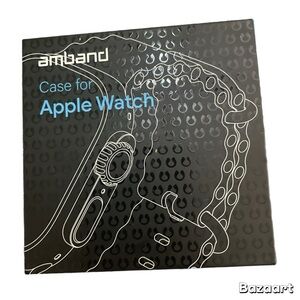 amBand for Apple Watch 46mm Metal Case Men, W1 Rugged Black & Orange